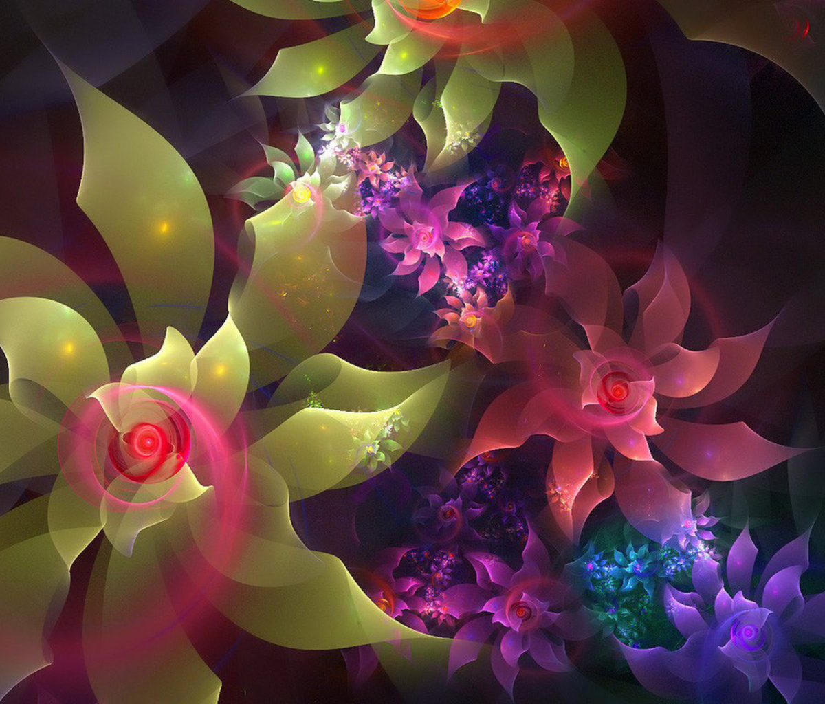 Screenshot №1 pro téma Flowers Art 1200x1024