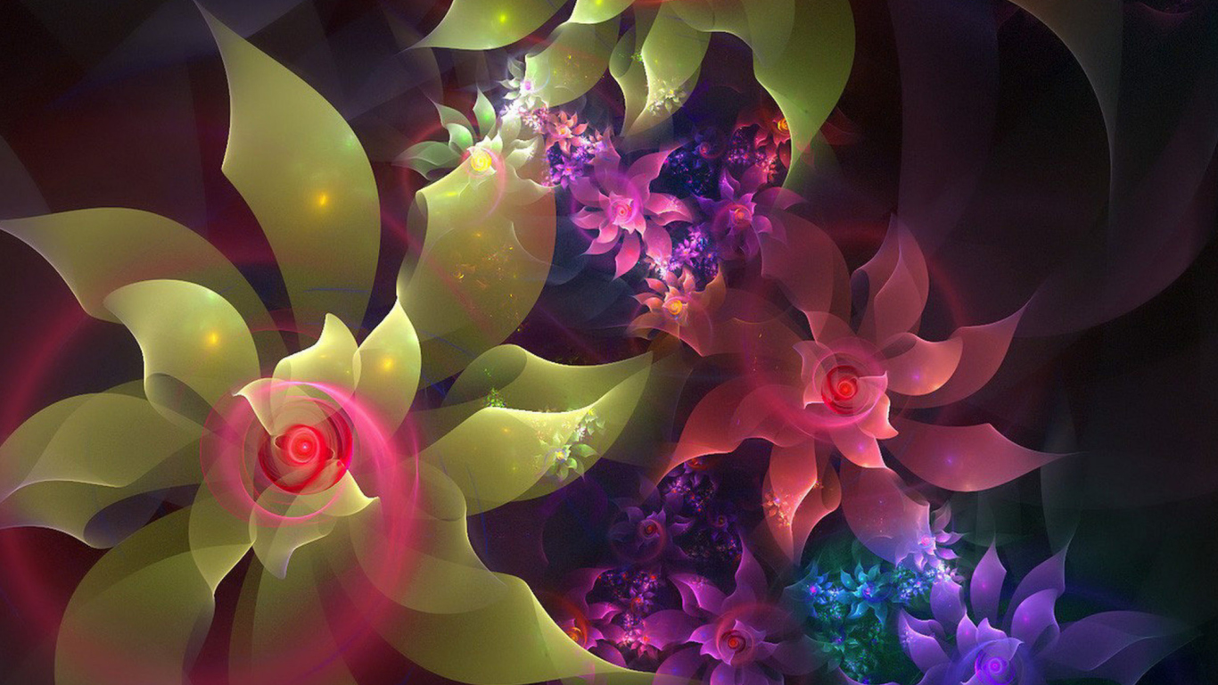Screenshot №1 pro téma Flowers Art 1366x768