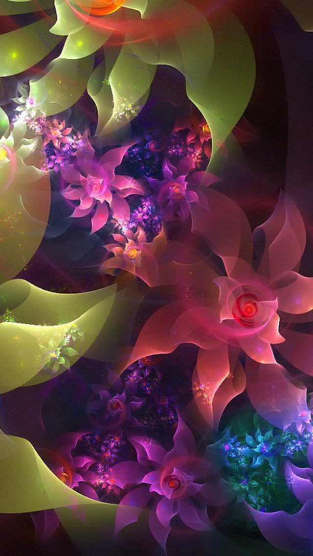 Das Flowers Art Wallpaper 640x1136