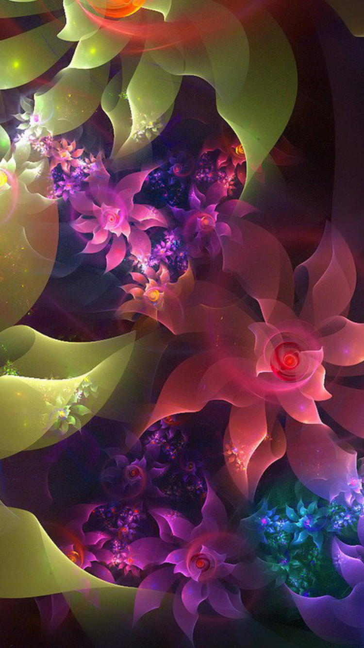 Das Flowers Art Wallpaper 750x1334