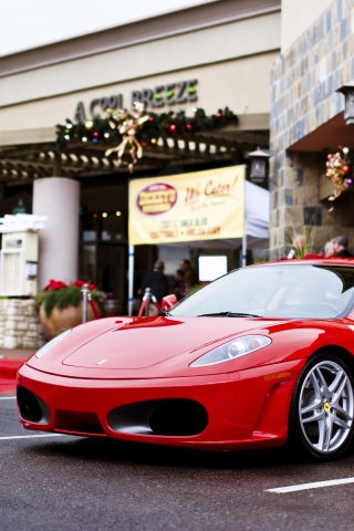 Fondo de pantalla Ferrari F430 in City 320x480