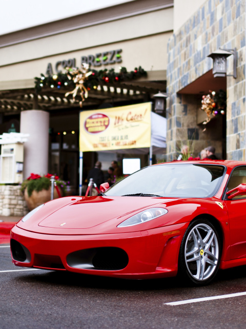 Обои Ferrari F430 in City 480x640