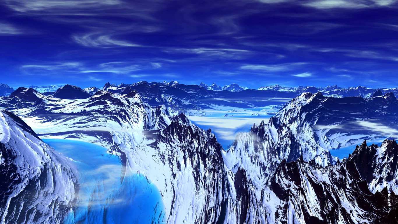 Blue Mountain wallpaper 1366x768