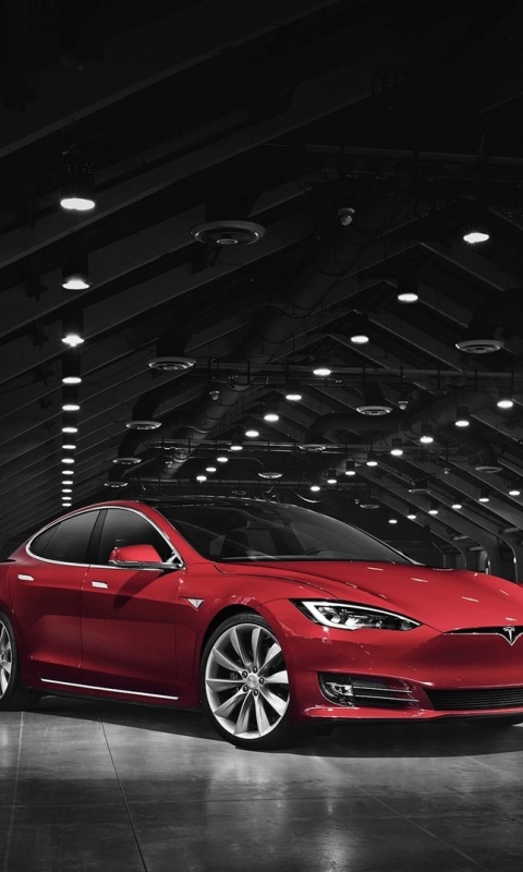 Fondo de pantalla Tesla Model S 480x800