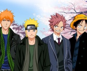 Ichigo Kurosaki, Naruto Uzumaki, Natsu Dragneel, Luffy screenshot #1 176x144