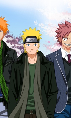 Ichigo Kurosaki, Naruto Uzumaki, Natsu Dragneel, Luffy screenshot #1 240x400