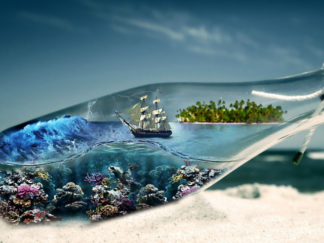 World in Bottle wallpaper 640x480