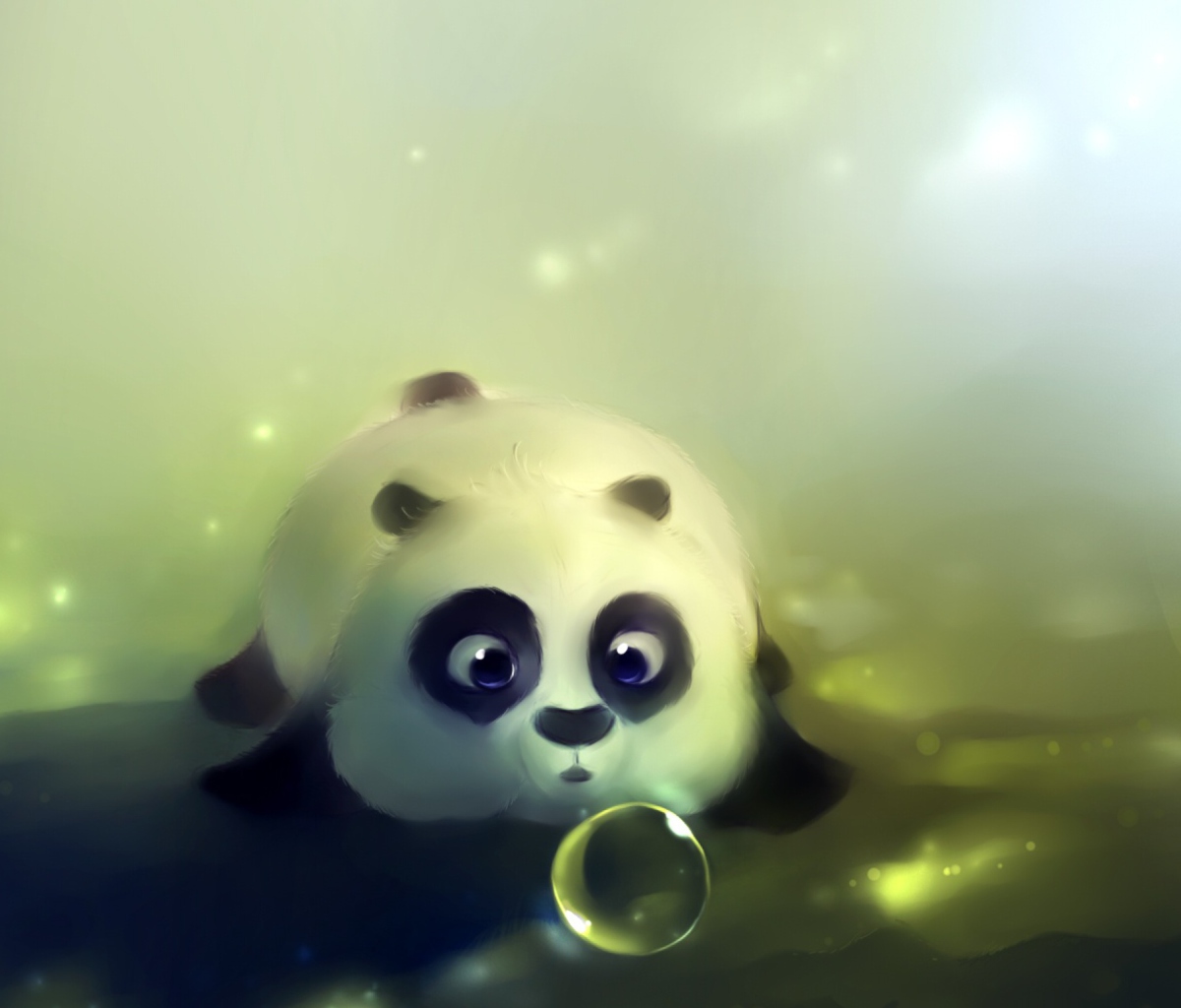 Das Panda And Bubbles Wallpaper 1200x1024