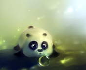 Das Panda And Bubbles Wallpaper 176x144