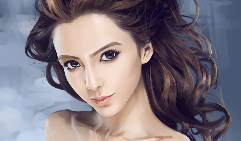 Beauty Face Painting wallpaper 1024x600