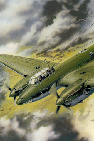 Petlyakov Pe 2 Soviet Bomber wallpaper 320x480