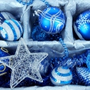 Sfondi Blue Christmas Decorations 128x128