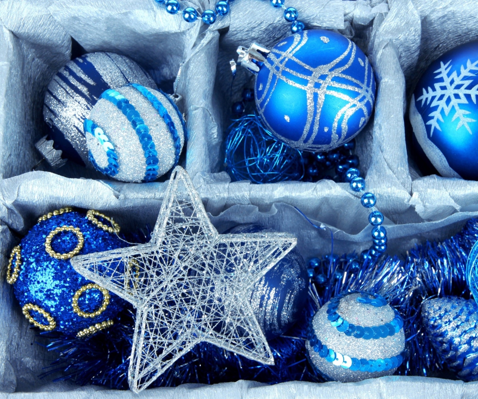 Sfondi Blue Christmas Decorations 960x800