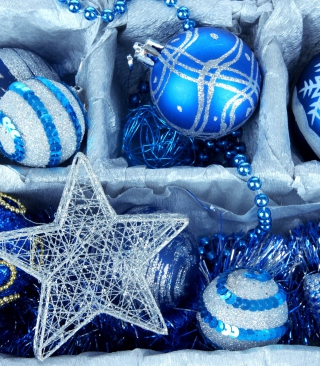 Kostenloses Blue Christmas Decorations Wallpaper für iPhone 3G S
