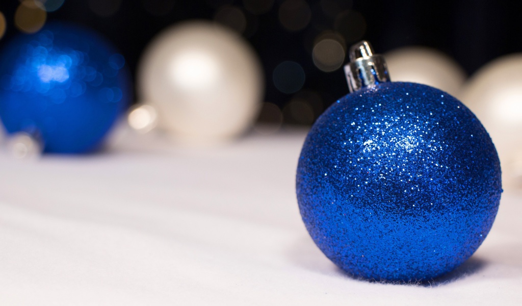 Das Blue Sparkly Ornament Wallpaper 1024x600