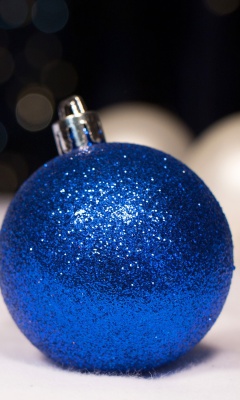 Das Blue Sparkly Ornament Wallpaper 240x400