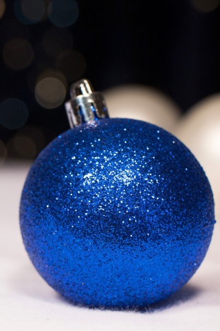 Fondo de pantalla Blue Sparkly Ornament 320x480