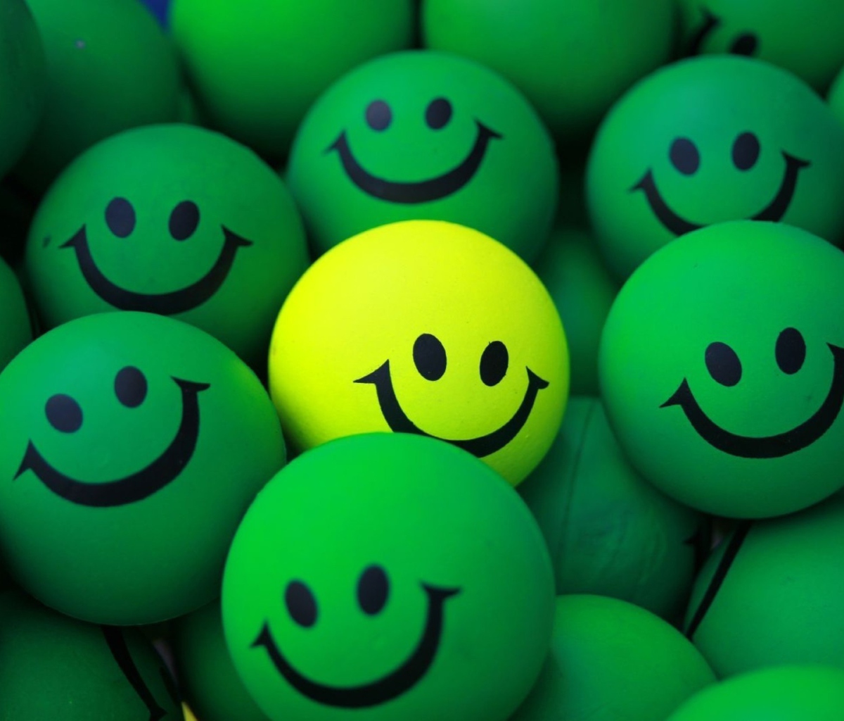 Das Smiley Green Balls Wallpaper 1200x1024