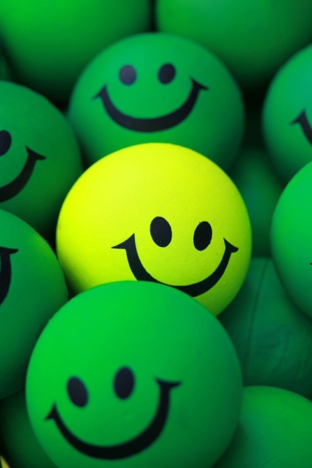 Das Smiley Green Balls Wallpaper 640x960