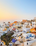 Das Santorini Greece Wallpaper 128x160