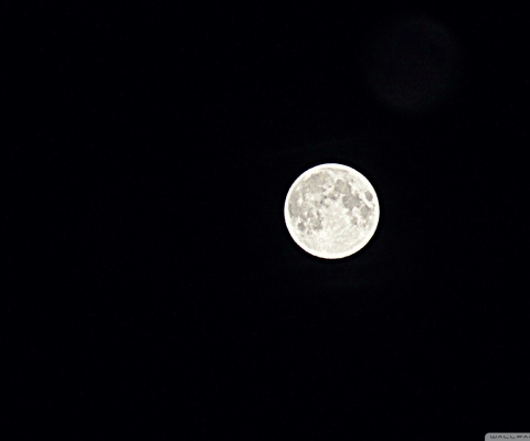 Обои Moon In Black Sky 480x400