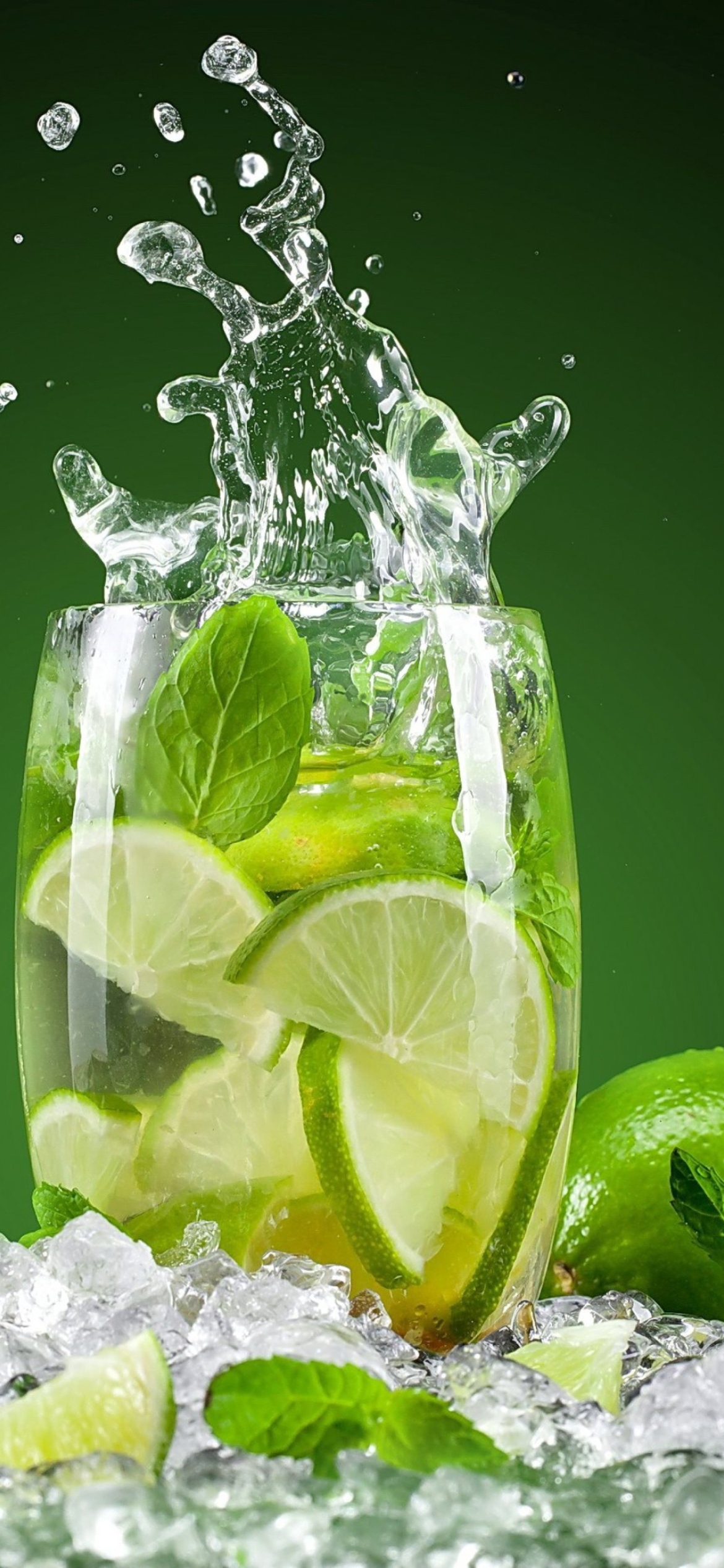 Das Glass With Lime Wallpaper 1170x2532
