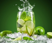 Das Glass With Lime Wallpaper 176x144