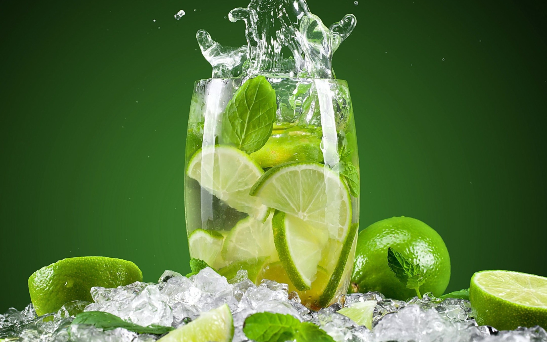 Glass With Lime wallpaper 1920x1200