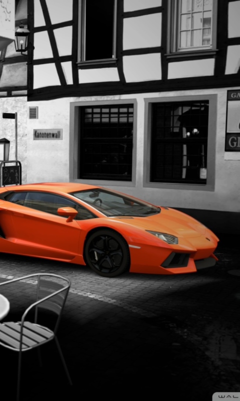 Обои Lamborghini Aventador 480x800