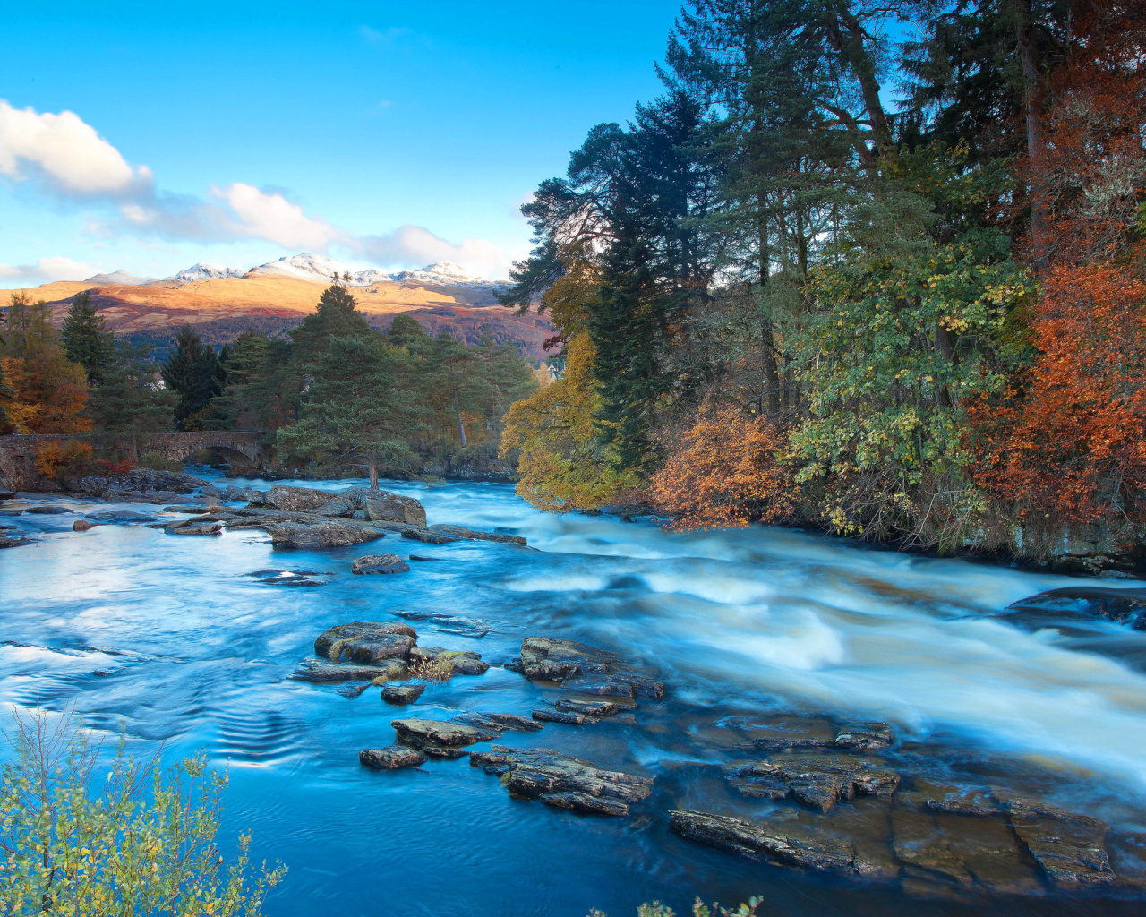 Sfondi Landscape of mountain river 1280x1024