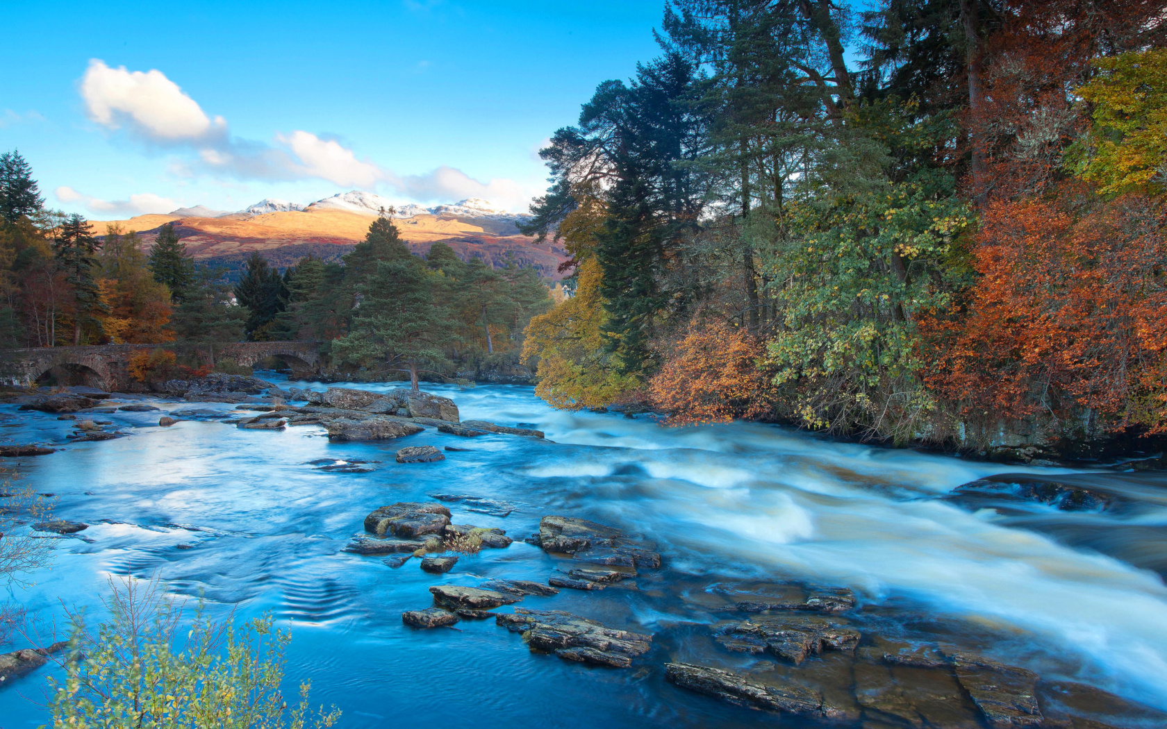 Fondo de pantalla Landscape of mountain river 1680x1050