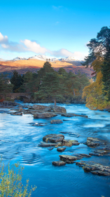 Landscape of mountain river wallpaper 360x640