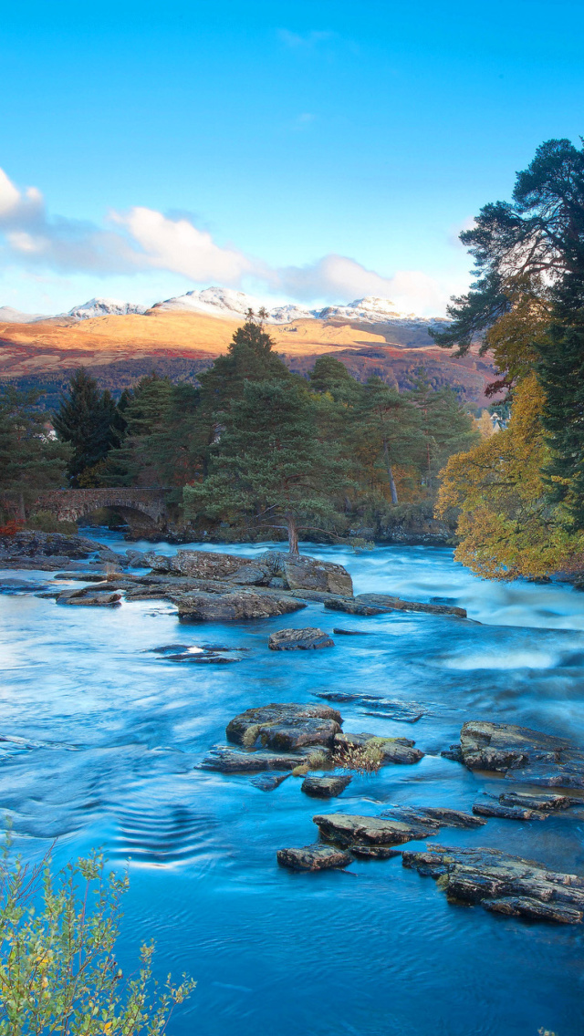 Landscape of mountain river wallpaper 640x1136