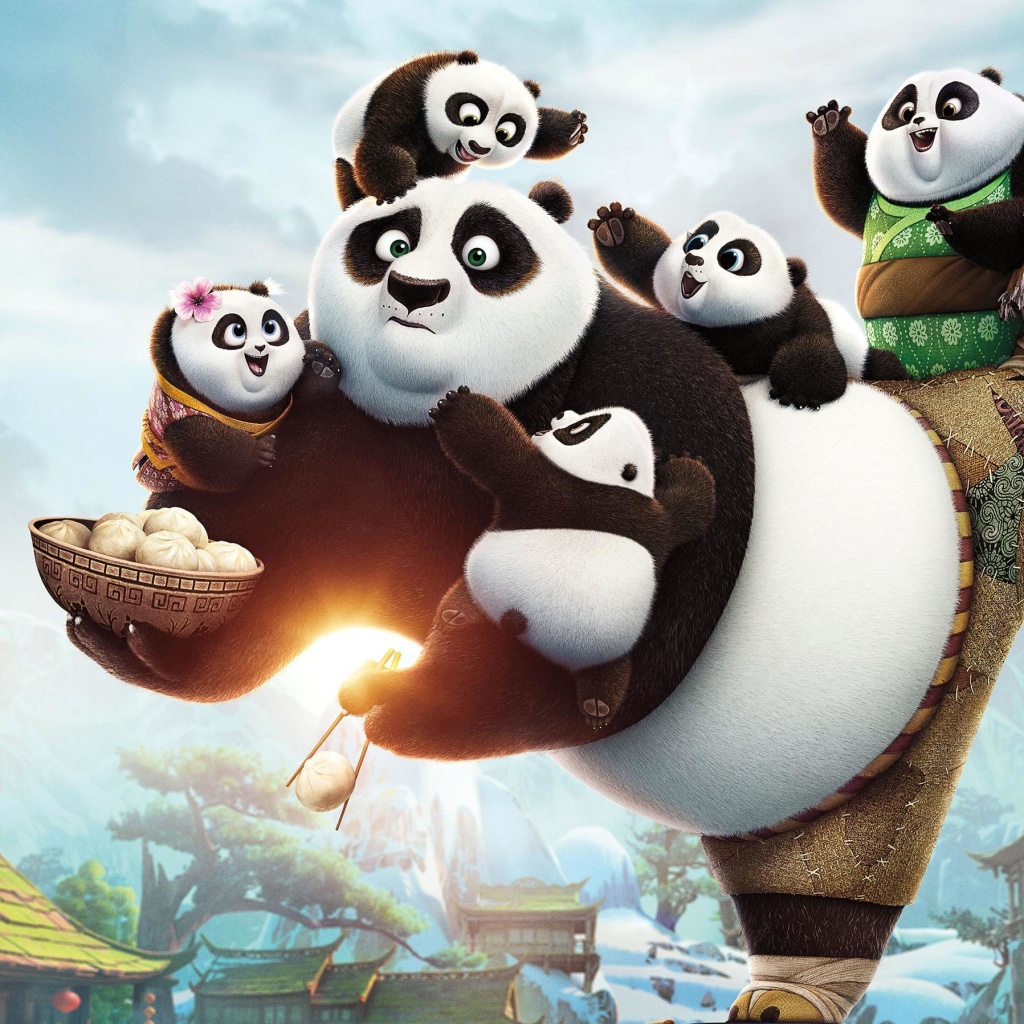 Fondo de pantalla Kung Fu Panda Family 1024x1024