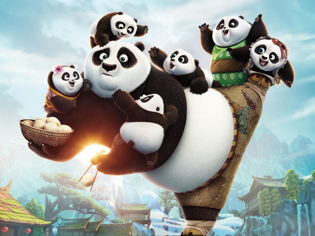 Kung Fu Panda Family wallpaper 1024x768
