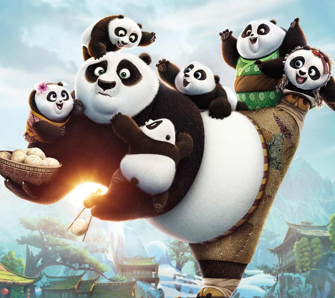 Sfondi Kung Fu Panda Family 1080x960