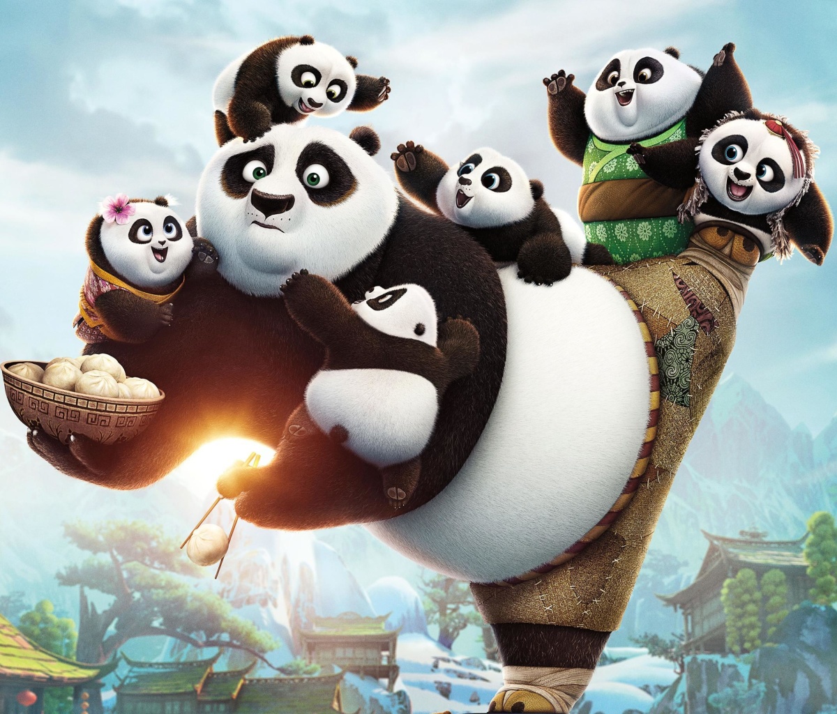 Sfondi Kung Fu Panda Family 1200x1024