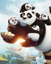 Обои Kung Fu Panda Family 176x220