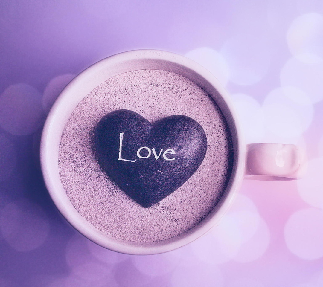 Обои Love Heart In Coffee Cup 1080x960