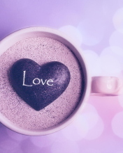 Обои Love Heart In Coffee Cup 176x220