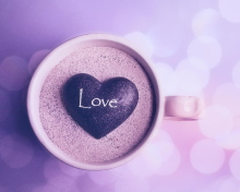 Das Love Heart In Coffee Cup Wallpaper 220x176