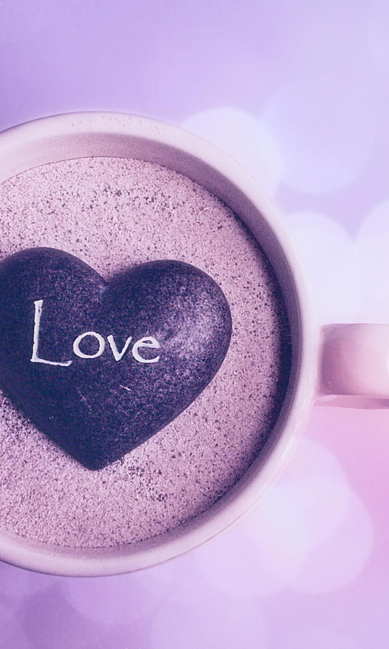 Love Heart In Coffee Cup wallpaper 768x1280