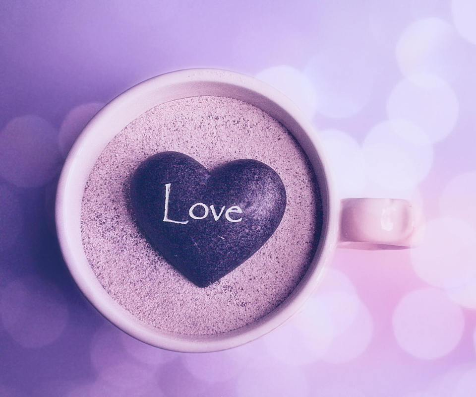 Обои Love Heart In Coffee Cup 960x800