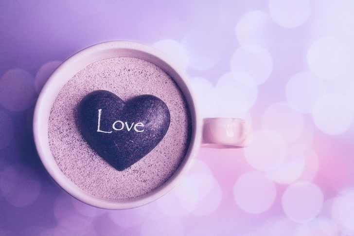 Обои Love Heart In Coffee Cup