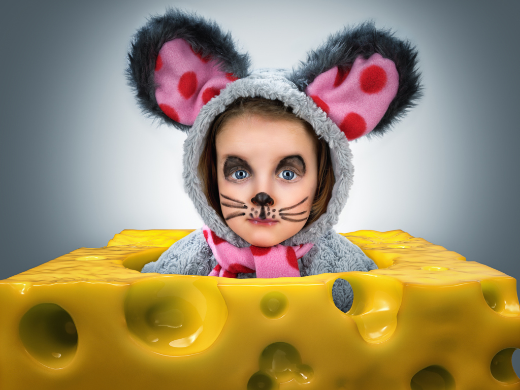 Little Girl In Mouse Costume wallpaper 1024x768