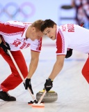 Das Russian curling team Wallpaper 128x160