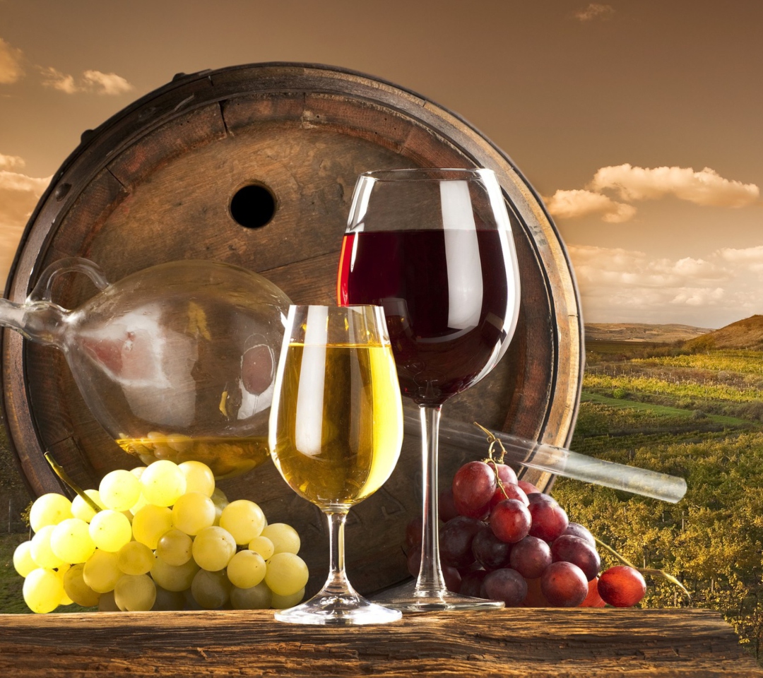 Das Grapes Wine Wallpaper 1080x960