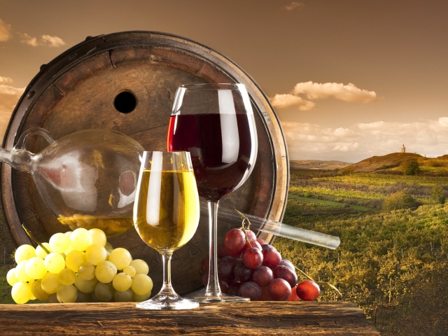 Das Grapes Wine Wallpaper 640x480