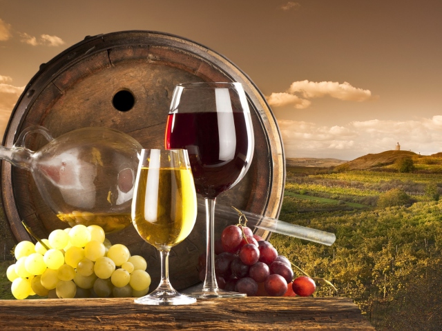 Fondo de pantalla Grapes Wine 640x480