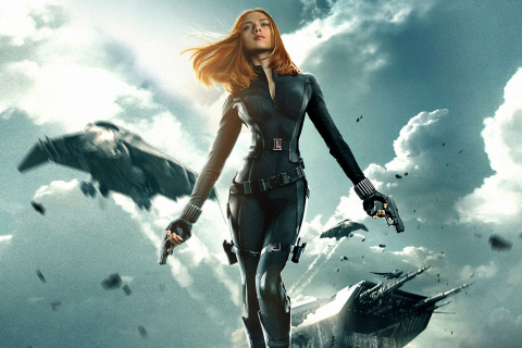 Captain America The Winter Soldier - Black Widow wallpaper 480x320